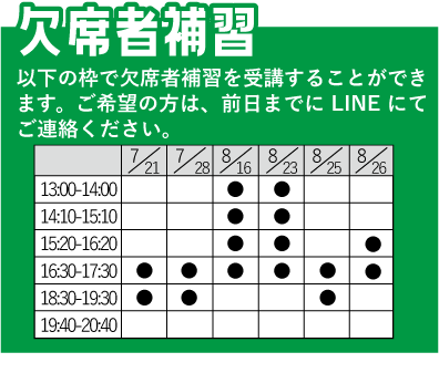 欠席者補習