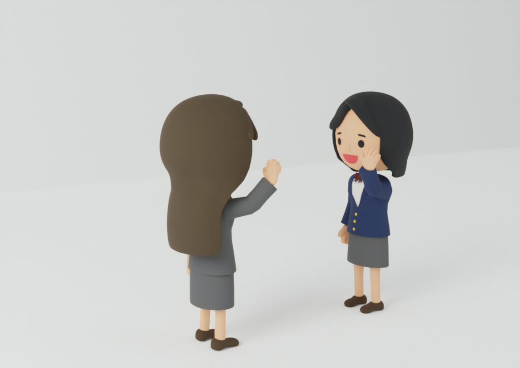 挨拶する子供
